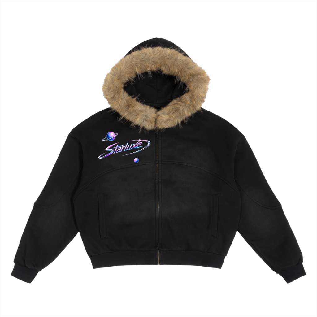 First Edition Sun Fade Orbit Detachable Fur Hoodie